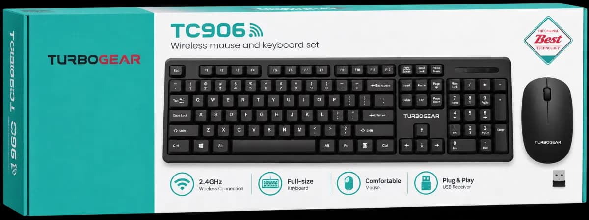 TC906 Turbo Gear Business Wireless Mouse & Ketboard Combo